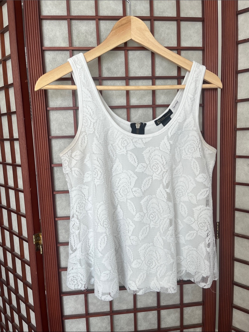 grass collection White Rose Lace Tank Top